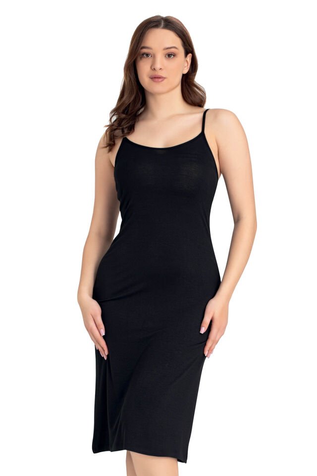 Senfoni Organik Bambu Bayan Maxi Boy İp Askılı Kombinezon %92 Bambu – İç Giyim