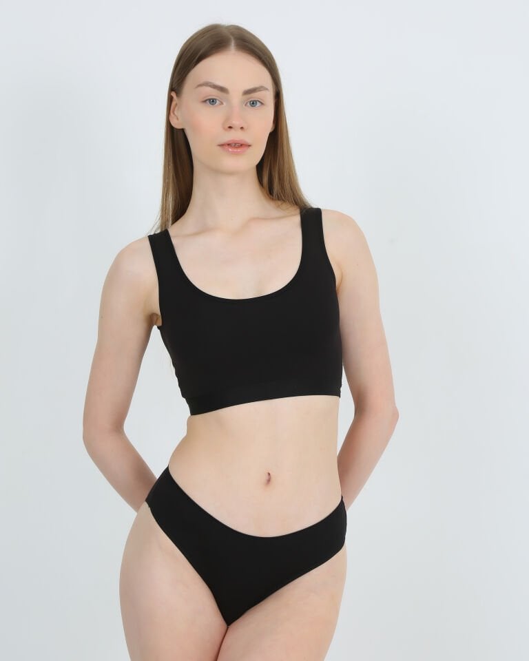 Senfoni 3’lü Siyah, Beyaz & Ten Bayan Bikini Külot %46 Pamuk %46 Modal %8 Elastan – İç Giyim Paket