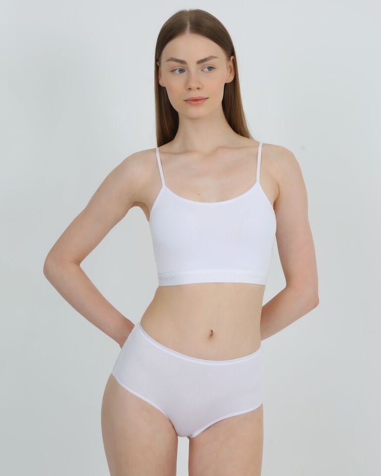 Senfoni 3’lü Siyah, Beyaz & Ten Bayan Yüksek Bel Külot %46 Pamuk %46 Modal %8 Elastan – İç Giyim Paket