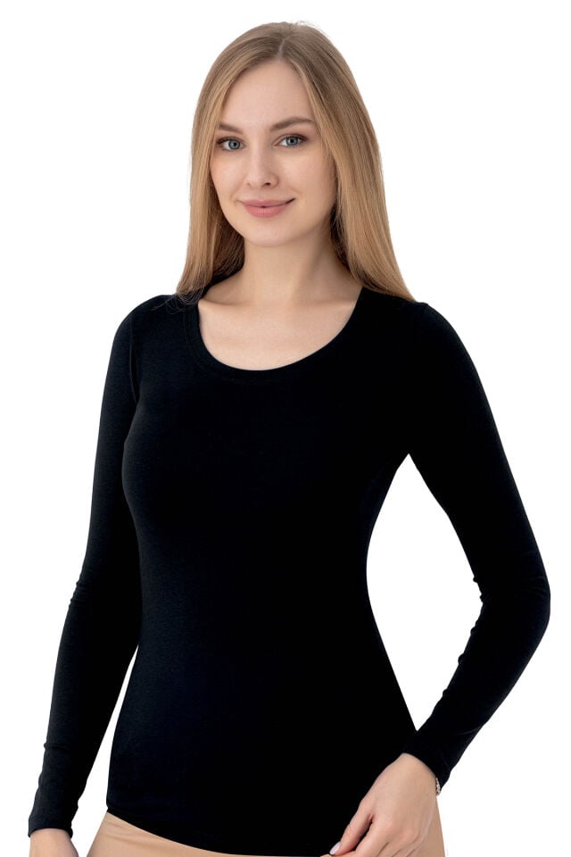 Kadın Modal Pamuklu Uzun Kollu Body