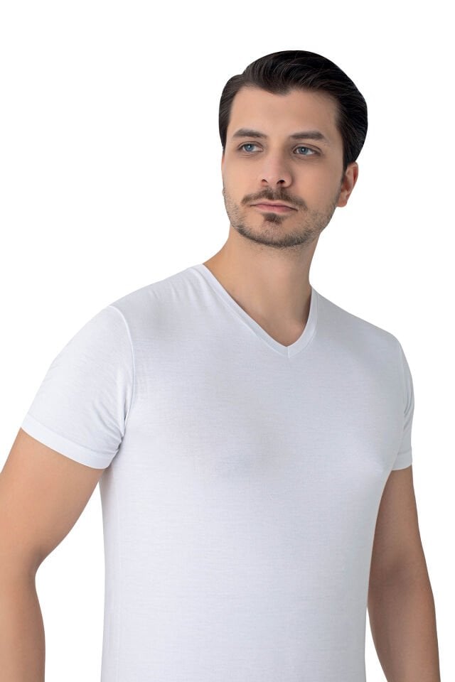 Modal V Yaka Kısa Kol Erkek Fanila